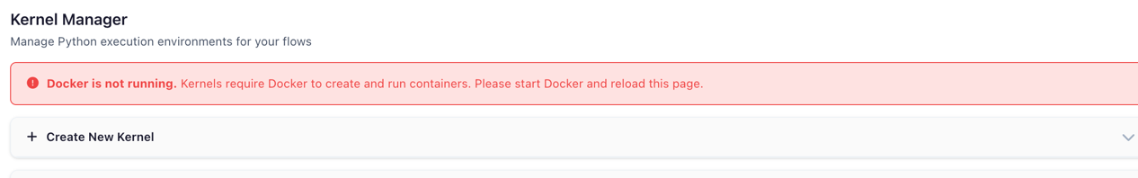 Docker status warning