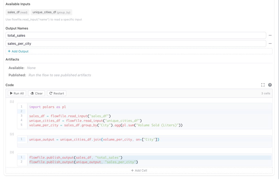 Named output configuration