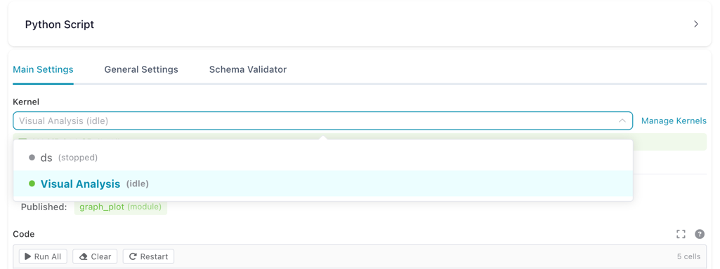 Kernel selection in node settings