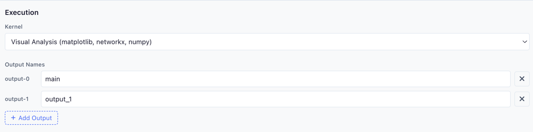 Kernel execution section in Node Designer