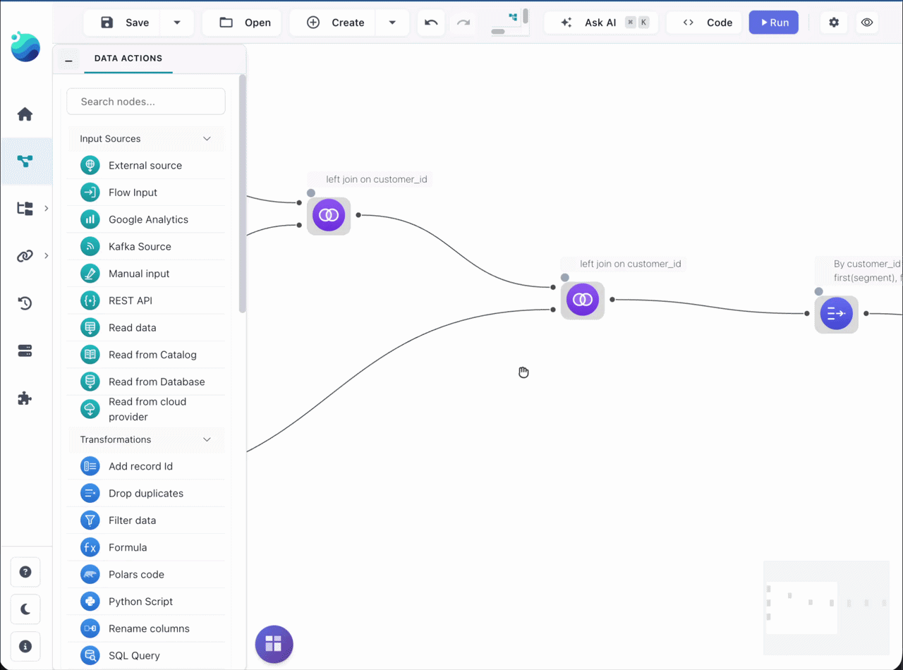 Flow Settings — execution mode, location, and step previews